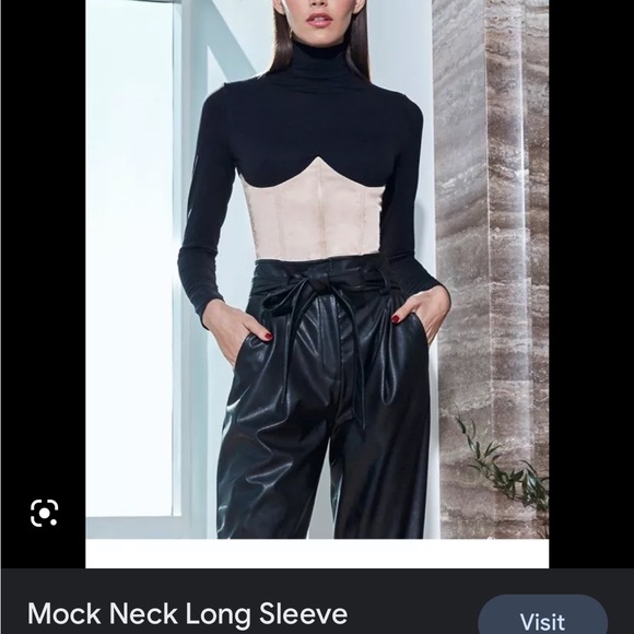 SOLD/Mock Neck Long Sleeve Bodysuit - Picture 5 of 8